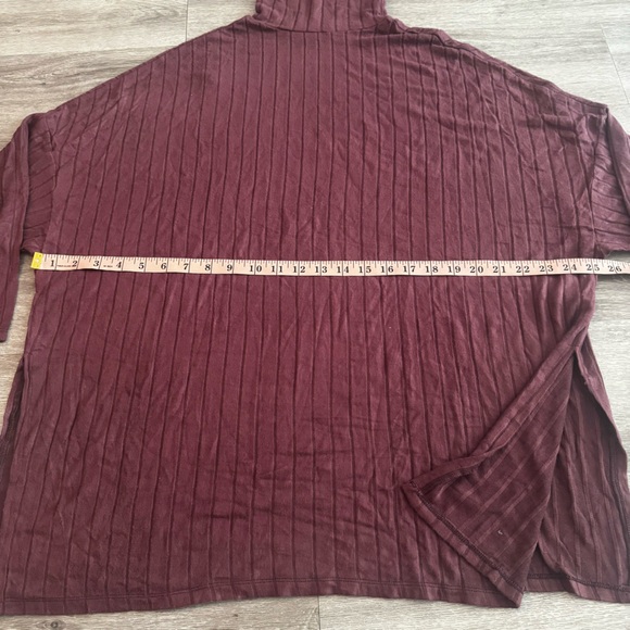 Mod Ref Medium eggplant purple/ brown long lined sweater - Picture 3 of 6